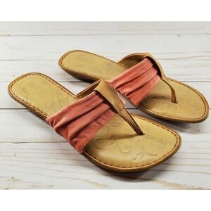 Born‎ Womens Size 6 Pink Leather Thong Sandals Flip Flops Comfort Casual W51825